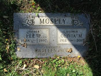 Mosley,   Olivia Mona gravesite