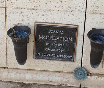 McCalation,   Joan V. gravesite