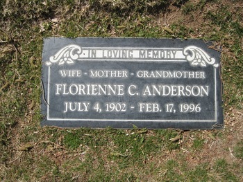 Anderson, Florienne E. gravesite