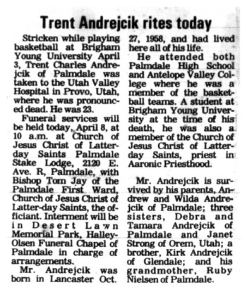 Andrejcik,   Trent Charles obituary