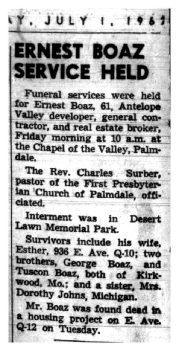 Boaz,   Ernest D. obituary