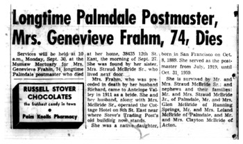 Frahm,   Genevieve obituary