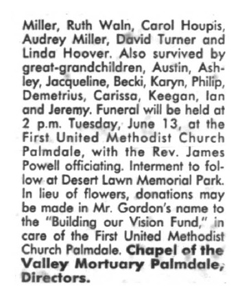 Gordon,   John Shelton obituary