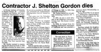 Gordon,   John Shelton obituary