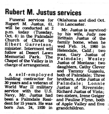 Justus,   Rubert Mairiam obituary