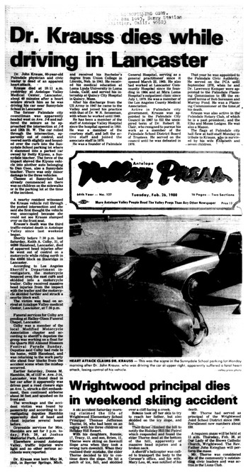 Krauss,   John Martin ('Jack') obituary