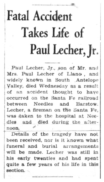 Lecher, Paul Herman obituary