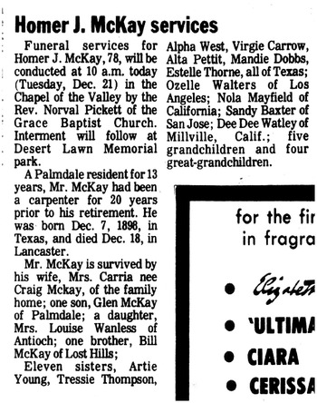 McKay,   Homer John obituary