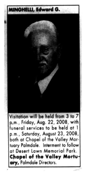 Minghelli, Edward Guy obituary