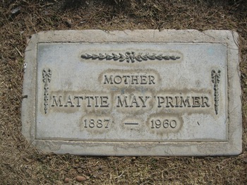 Primer,   Mattie May gravesite