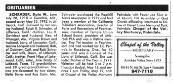 Schrader,   Dale Willeta obituary