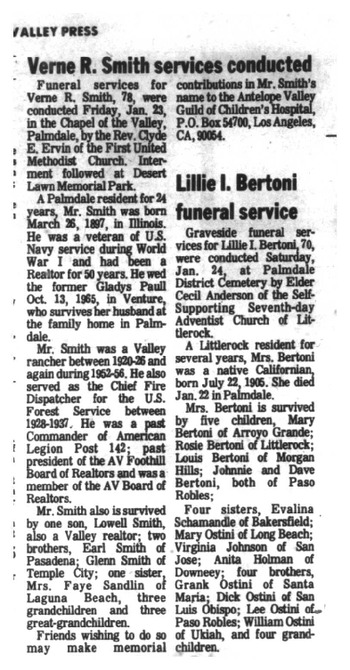 Smith,   Verne R. obituary