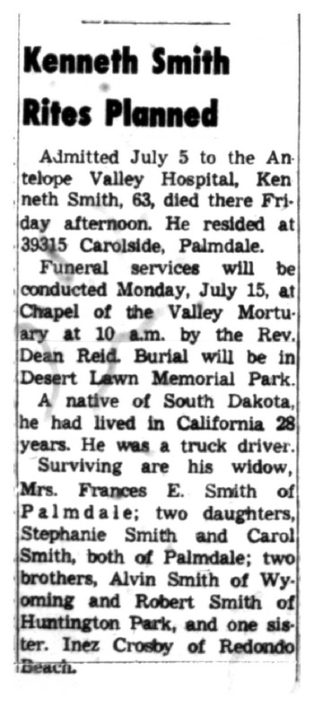 Smith,   Kenneth N. obituary