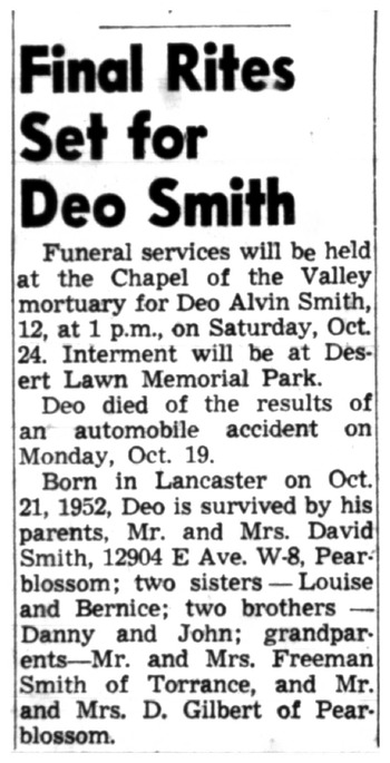 Smith, Deo Alvin obituary