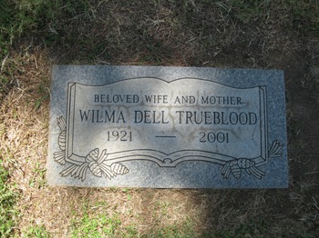 Trueblood,   Wilma Dell ('Wink') gravesite