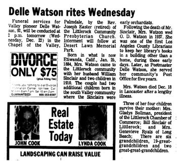 Watson,   Lottie Belle obituary