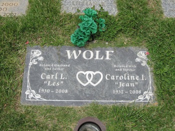 Wolf,   Caroline Imogene ('Jean') gravesite