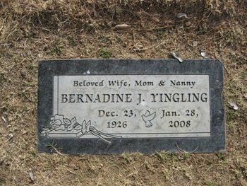 Yingling,   Bernardine Jean gravesite