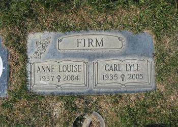 Firm,   Carl Lyle gravesite