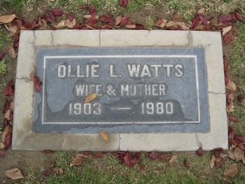 Watts, Ollie Law gravesite