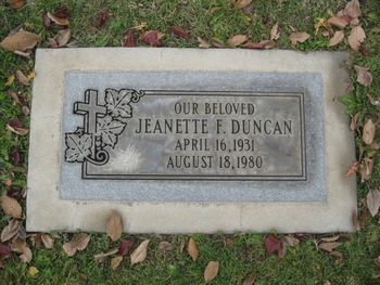 Duncan,   Jeanette Frances gravesite