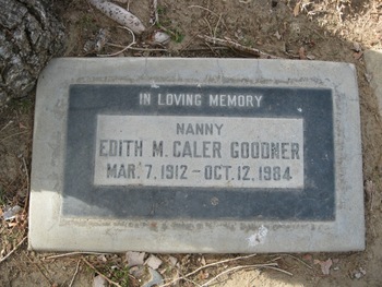 Caler Goodner,   Edith Mae gravesite
