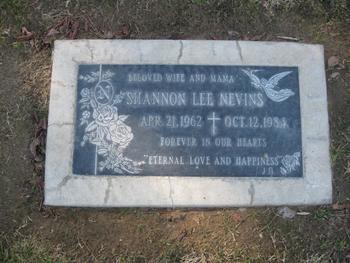 Nevins,   Shannon Lee gravesite