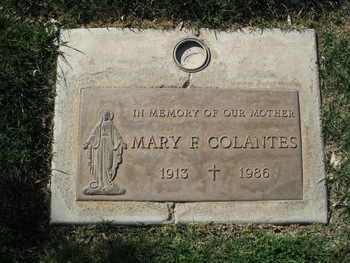 Colantes,   Mary gravesite