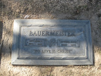 Bauermeister,  Rev John Frederick gravesite