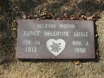 Leisle,   Eunice Valentine gravesite