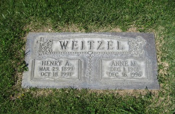 Weitzel,   Henry Anthony gravesite