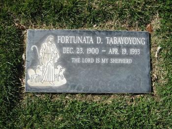 Tabayoyong,   Fortunata D. gravesite