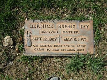 Ivy,   Bernice Burns gravesite