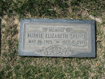 Spence,   Ruthie Elizabeth gravesite