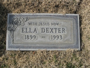 Dexter,   Ella gravesite