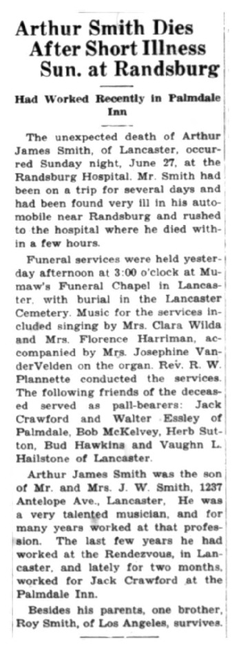 Smith,   Arthur James obituary