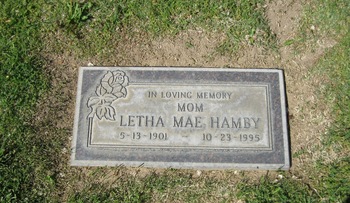 Hamby,   Letha Mae gravesite