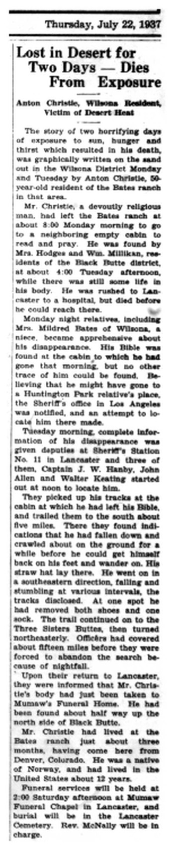 Christie,   Anton obituary