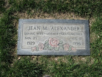 Alexander, Jean Margaret gravesite