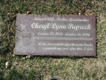 Paprock,   Cheryl Lynn gravesite