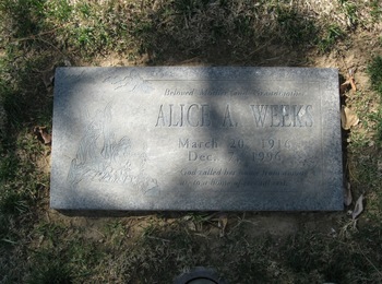 Weeks,   Alice A gravesite