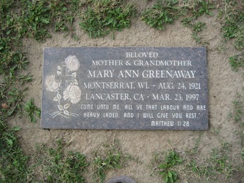 Greenaway,   Mary Ann gravesite
