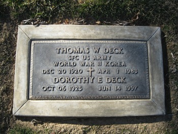 Deck,   Dorothy Elizabeth gravesite
