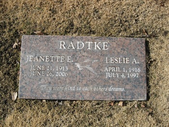 Radtke,   Leslie A. gravesite