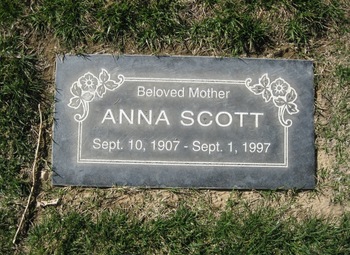 Scott, Anna gravesite