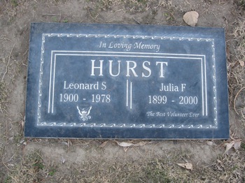 Hurst,   Leonard S. gravesite