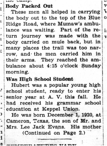 Evans,   Allen Hubert obituary
