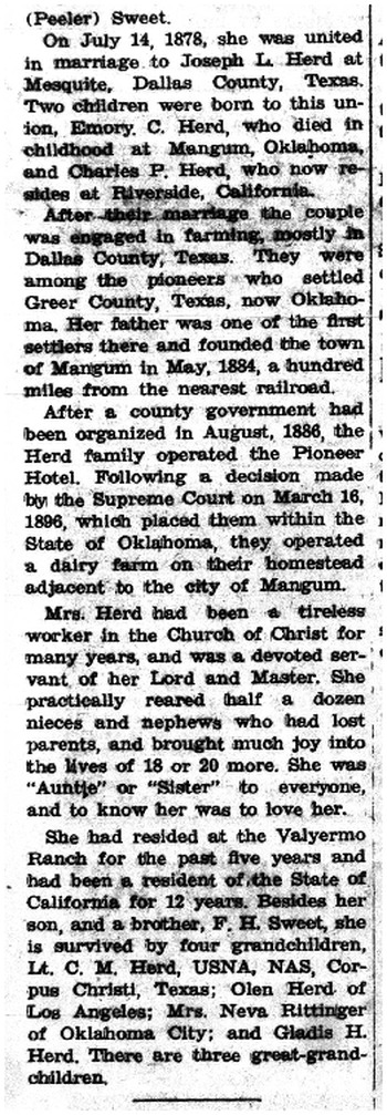 Herd, Leona obituary