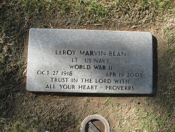 Bean,   LeRoy Marvin gravesite