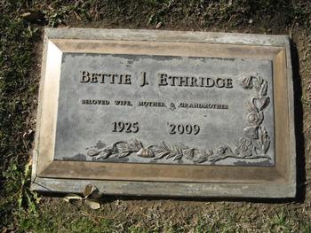 Ethridge, Bettie Jean gravesite